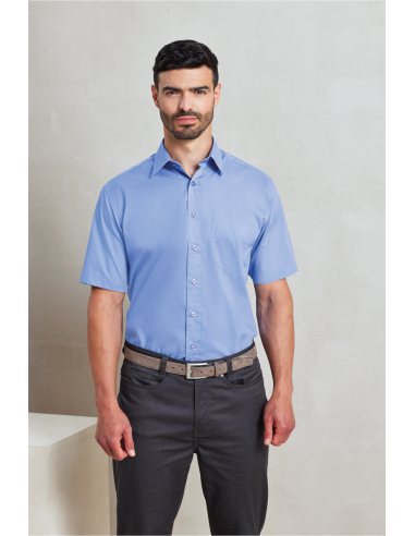 P-PR202-Mens Poplin Short Sleeve Shirt